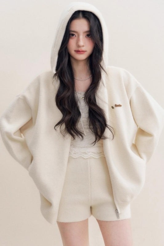 Luxury Wool Hooded Jacket Set-Up