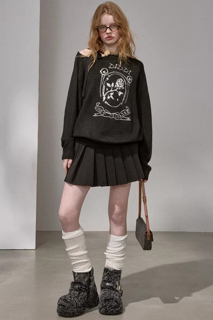 Knitted Two-Piece Sweater Pants Set