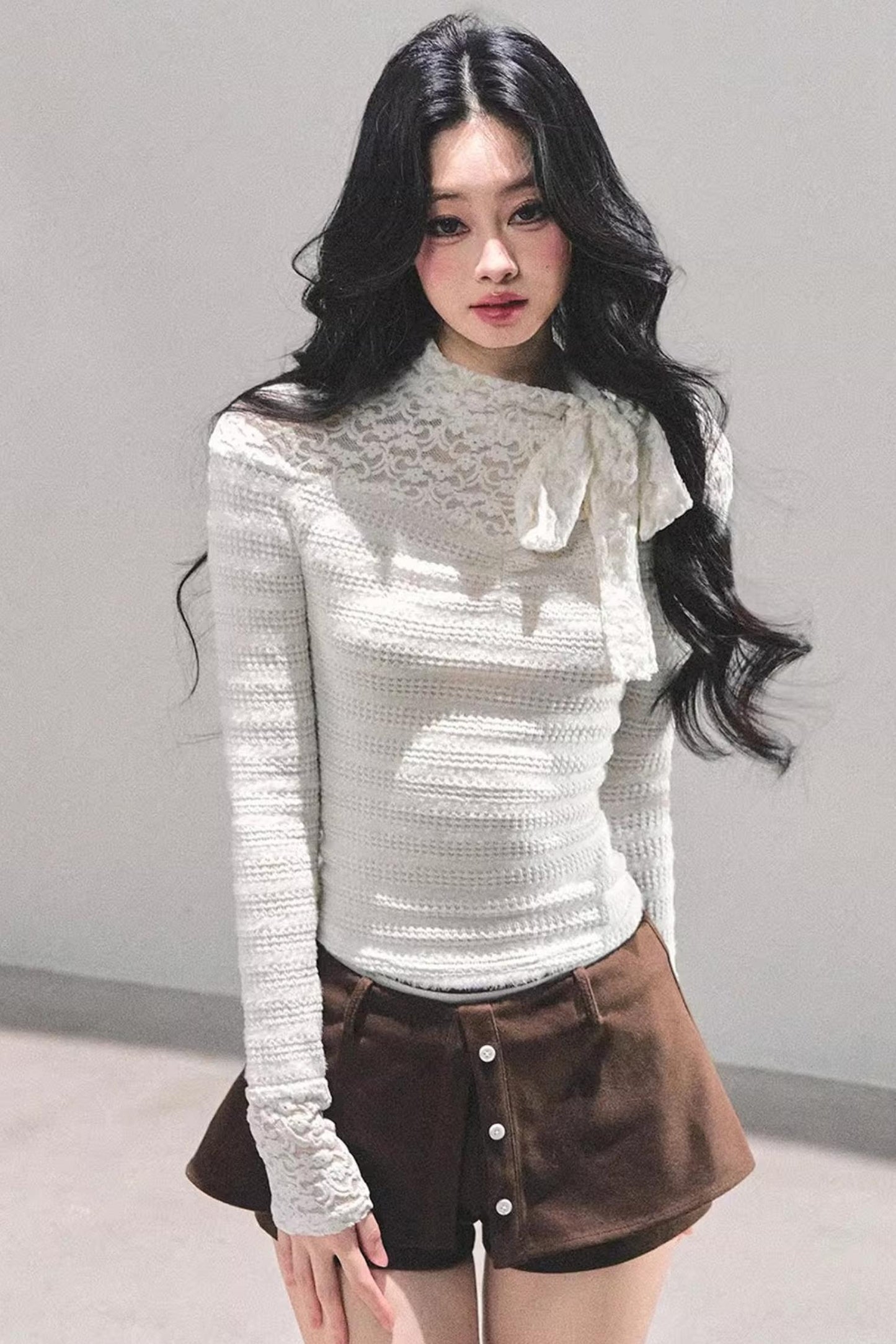 Black and White Lace Top