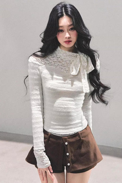 Black and White Lace Top