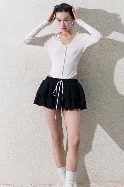 Elegant Layered Lace Skirt