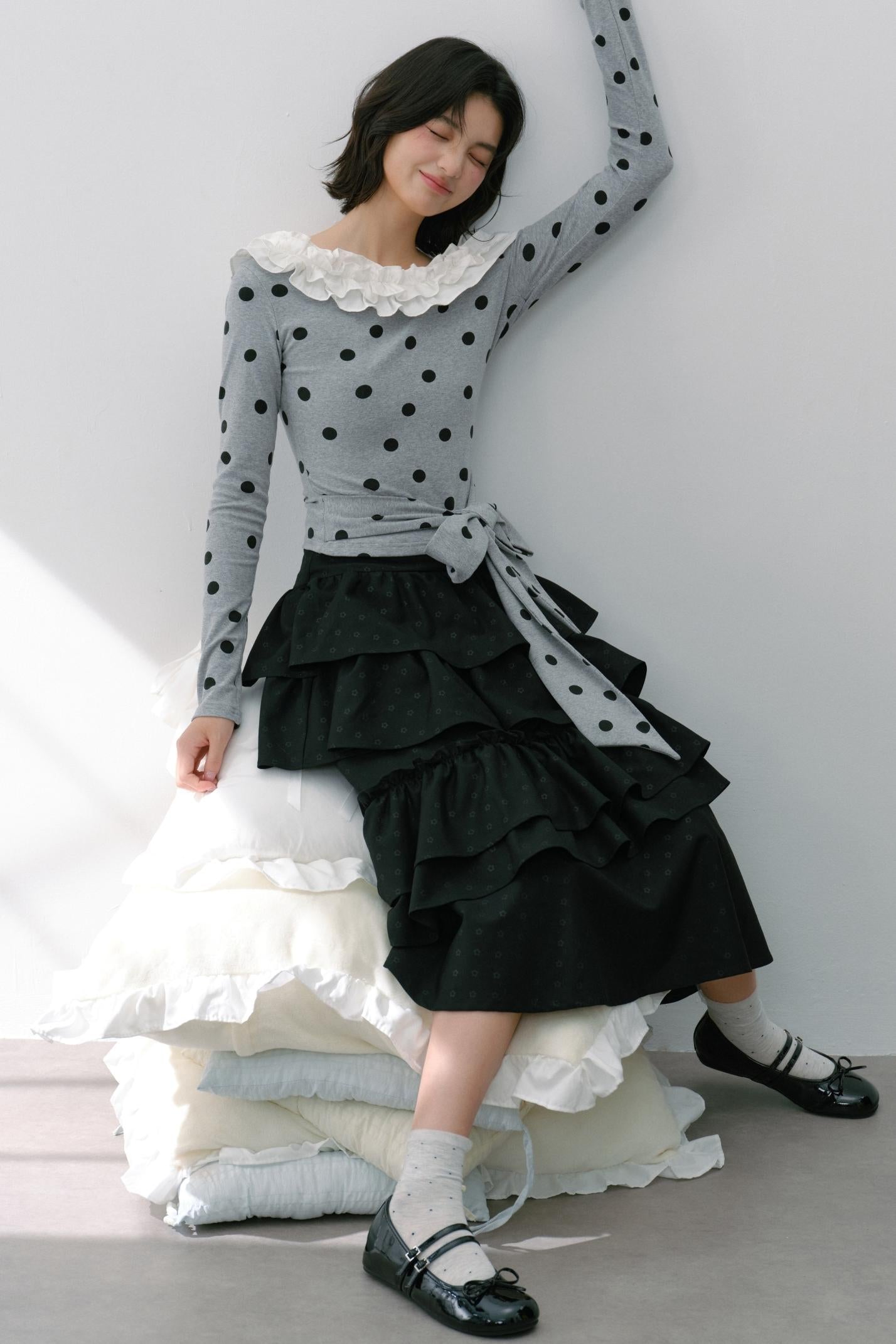 Vintage White Flower Puffy Skirt