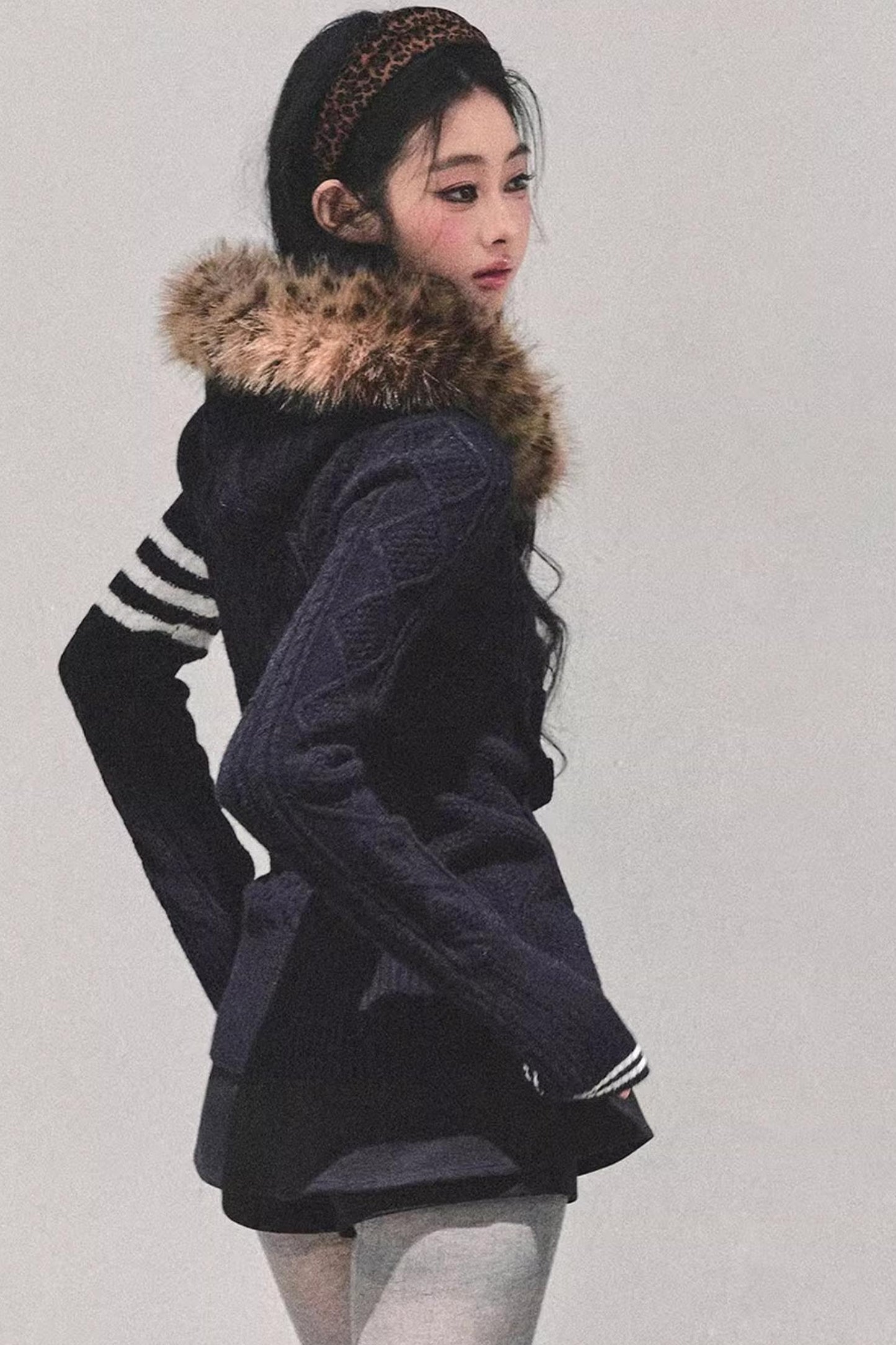 American-Style Hooded Knit Sweater