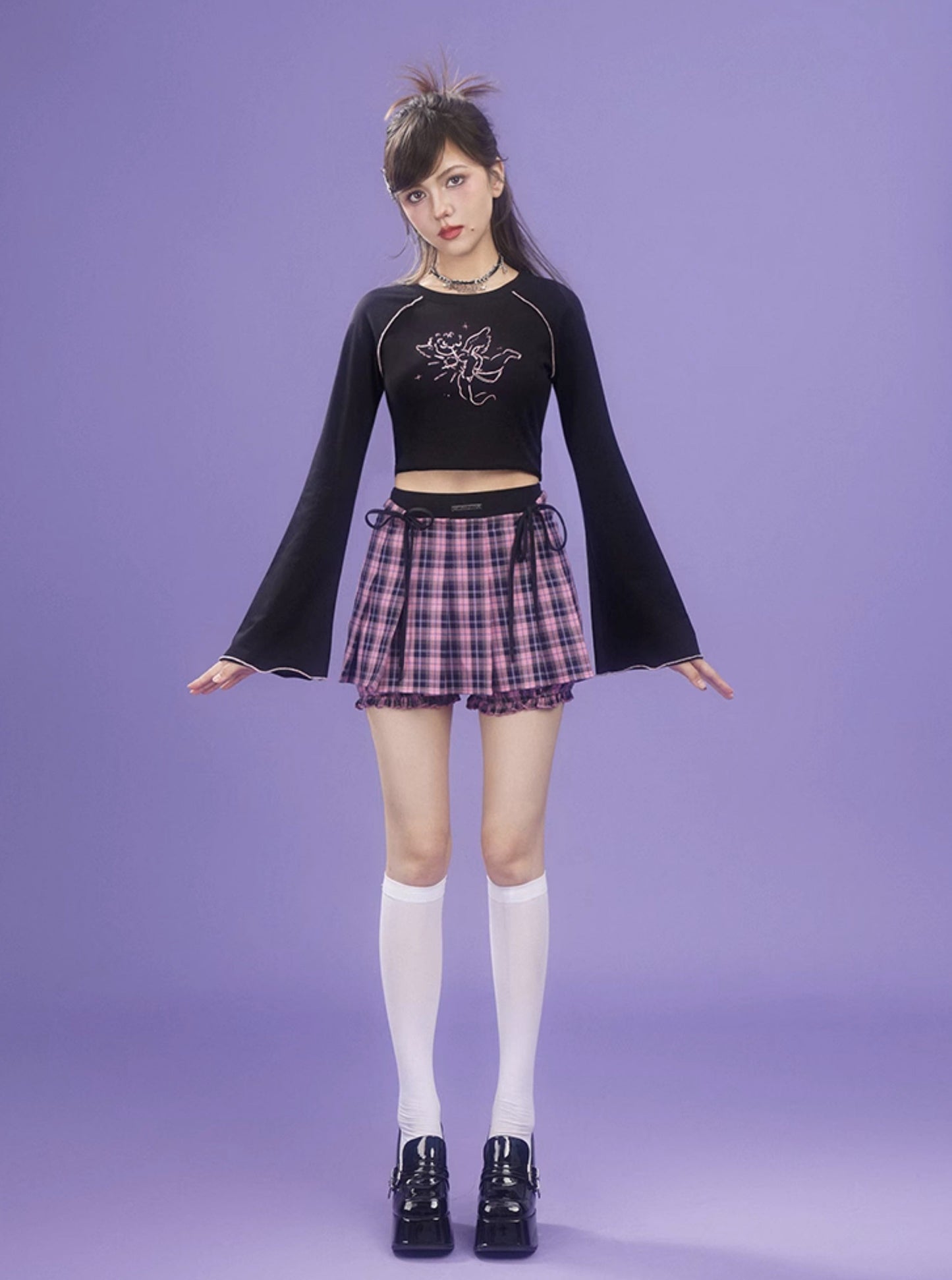 black pink pumpkin pants skirt