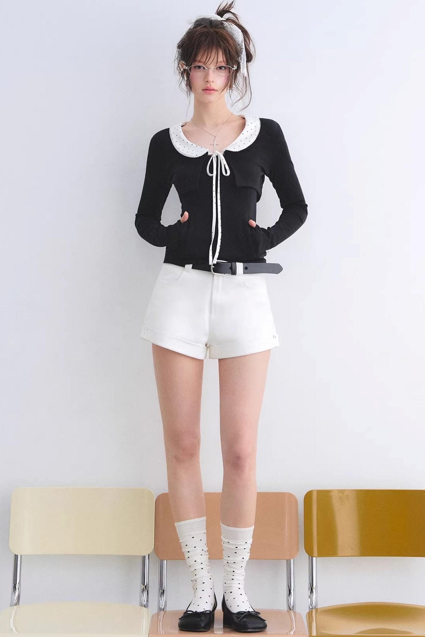 Polka Dot Lace Cardigan Set