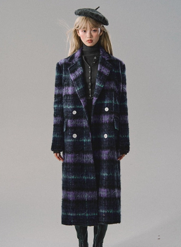 Violett Long Cropped Woll Coat Jacke