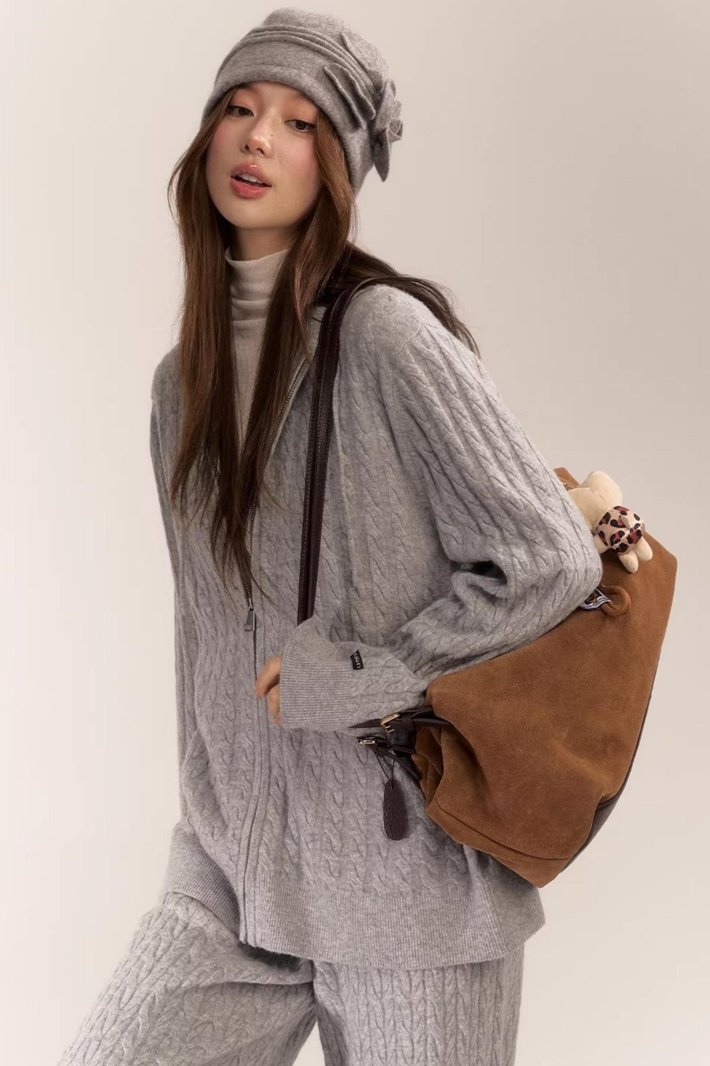 Knitted Jacket Pants Set-Up