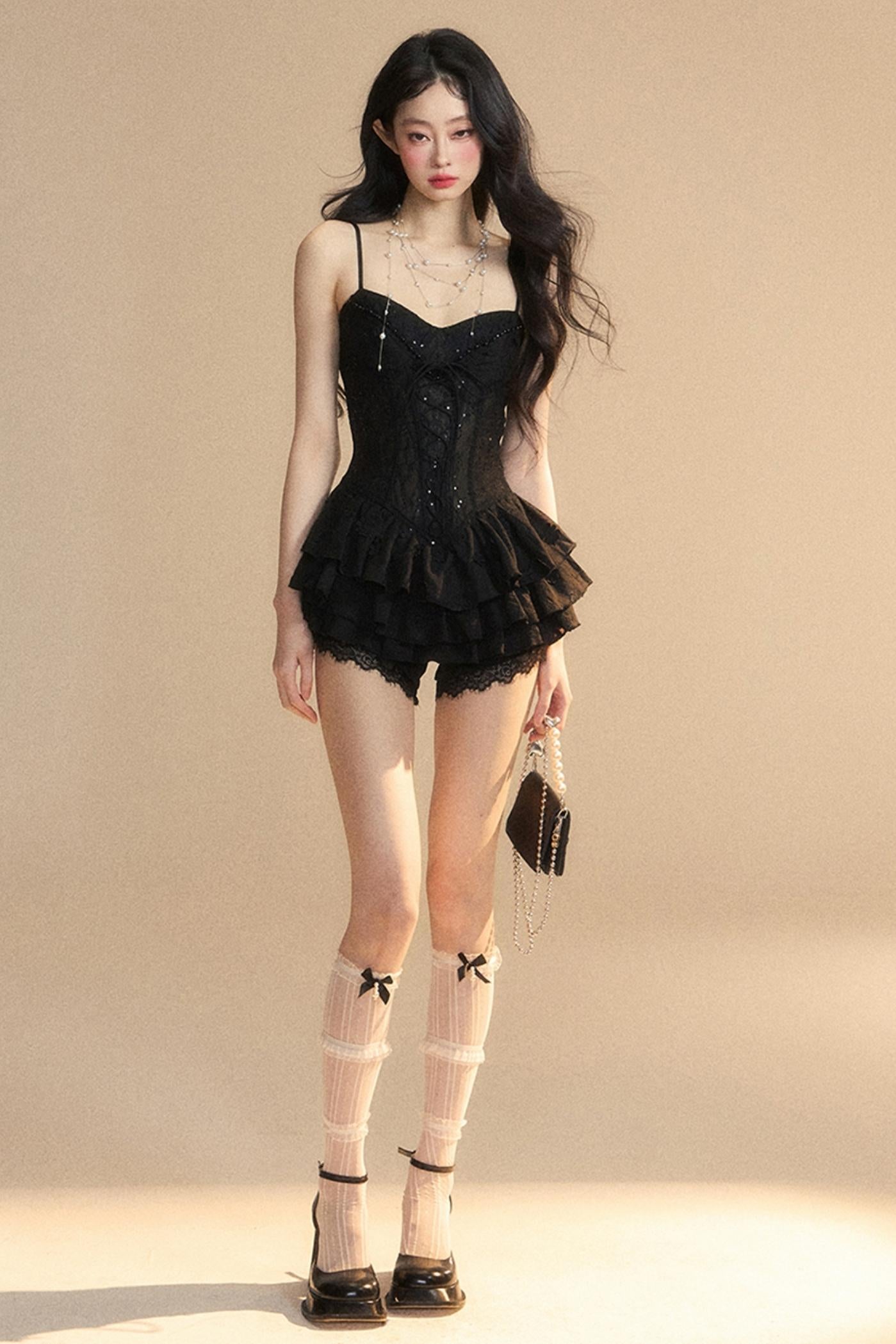 Strap Lace Mini Dress
