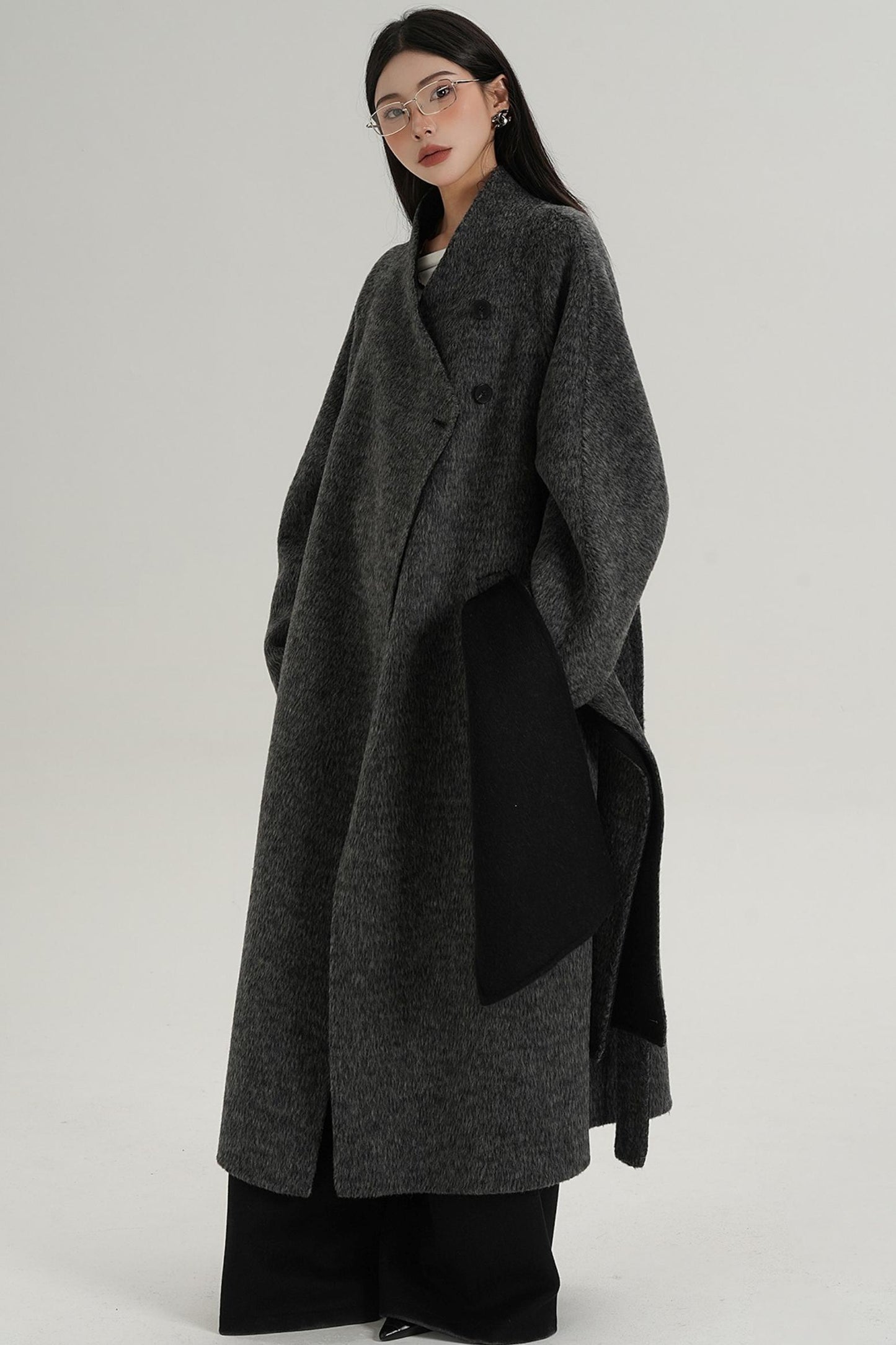 Reversible Long Wool Coat