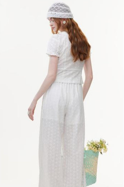 Lace Embroidered Two-Piece Set-Up