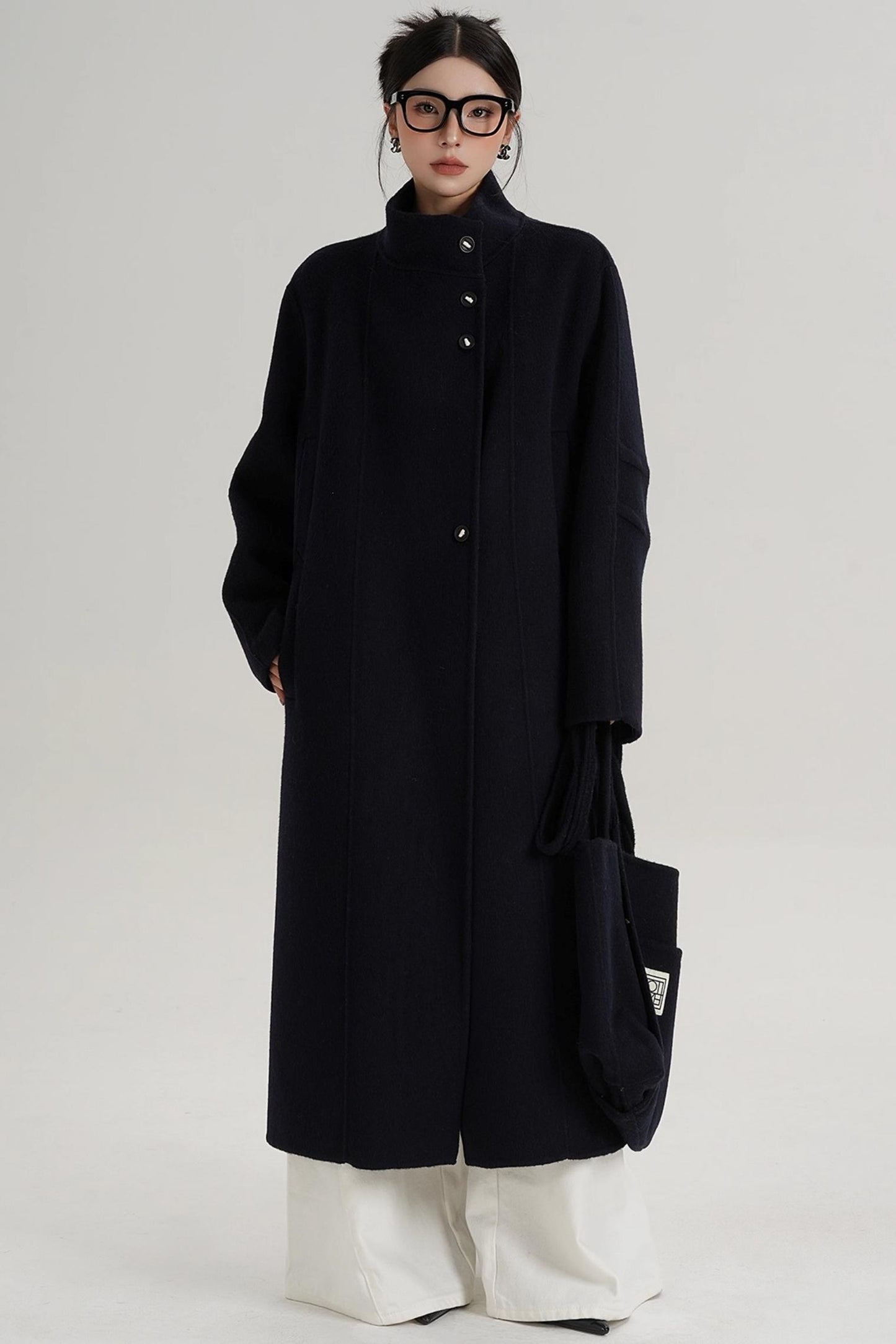Temperament Stand-Up Woolen Coat