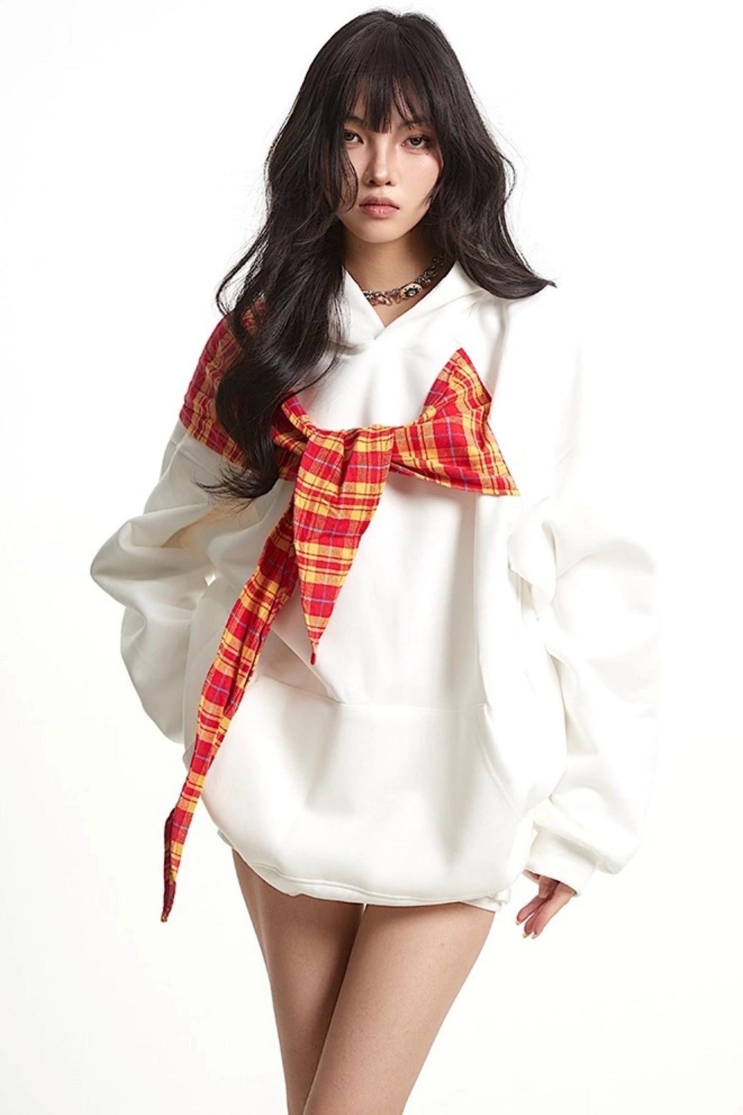 Vintage Plaid Loose Long Sleeve Sweatshirt