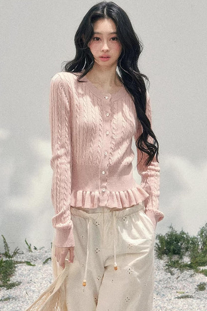 Pearl Soft Ode Ruffle Sweater