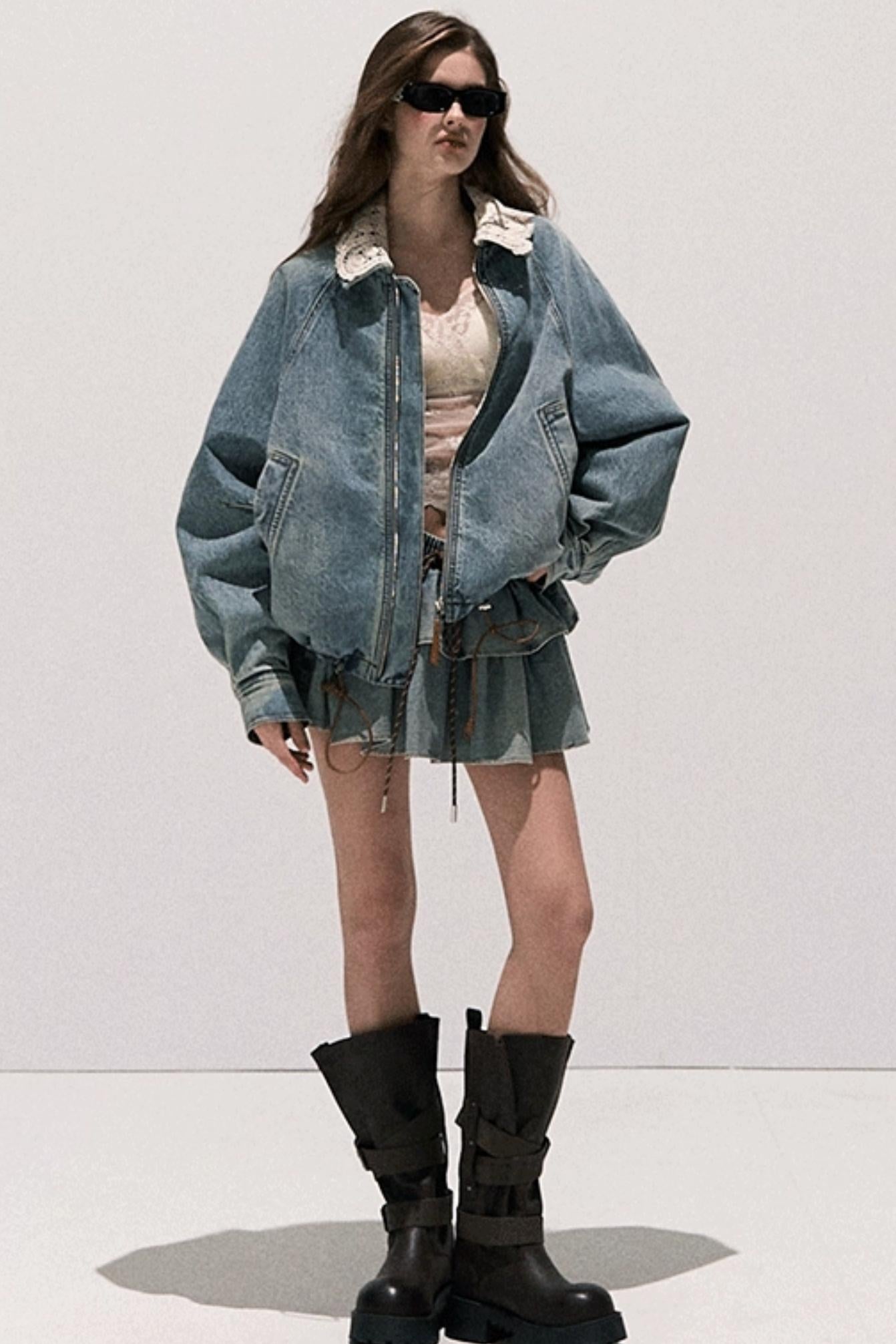 Vintage Braided Denim Jacket Set-Up