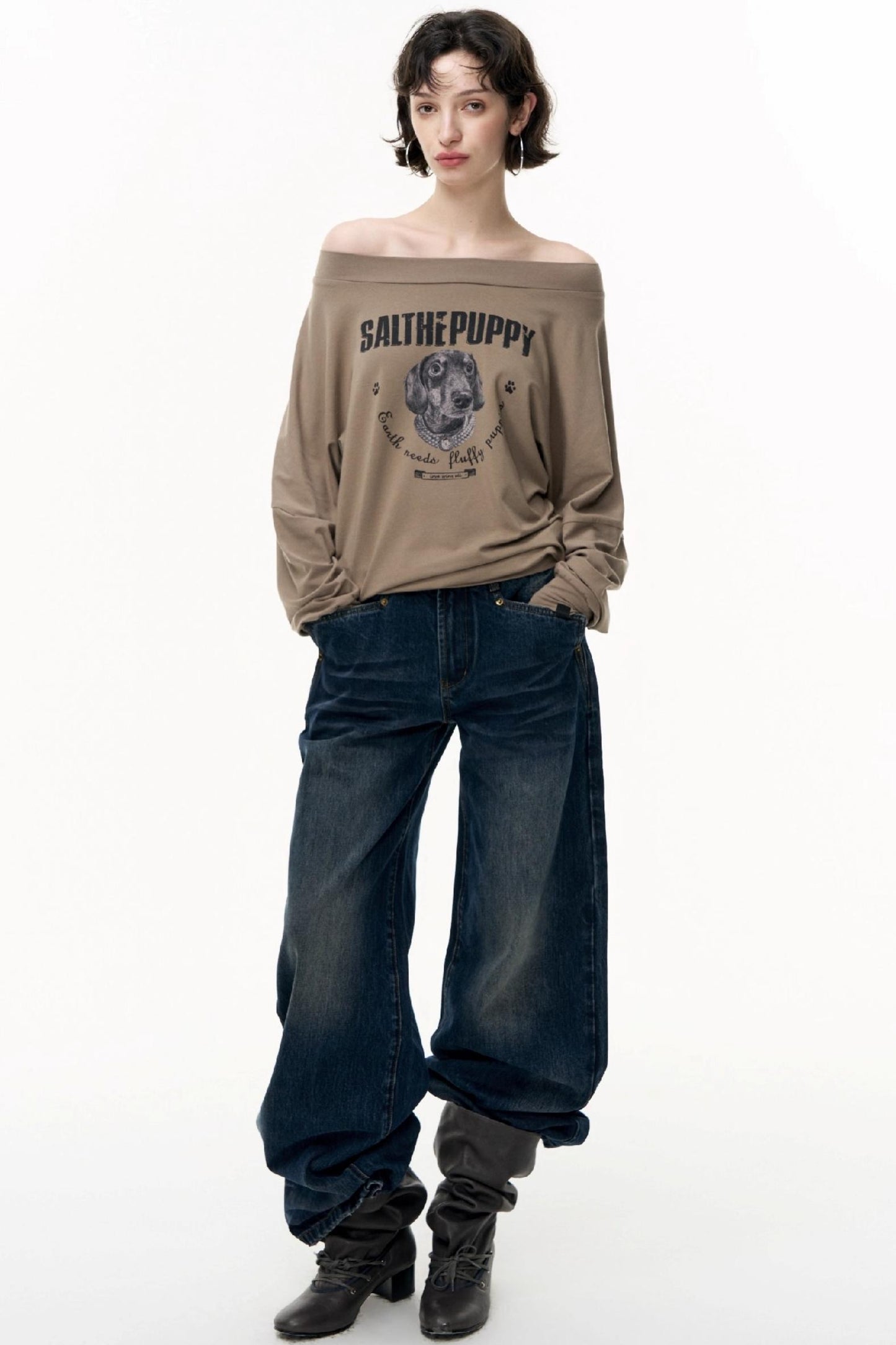 Puppy Print Long Sleeve T-shirt