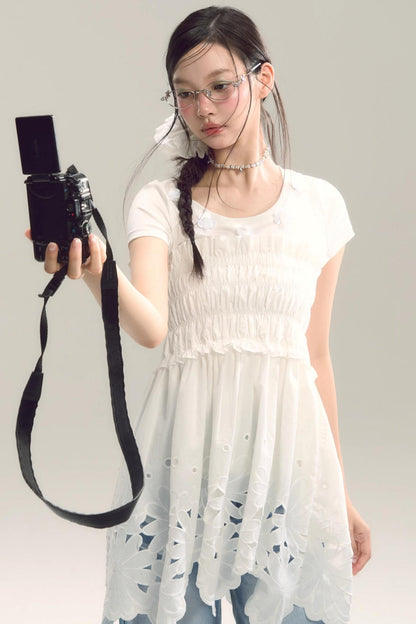 Whispering Daisy Asymmetrical Skirt Top