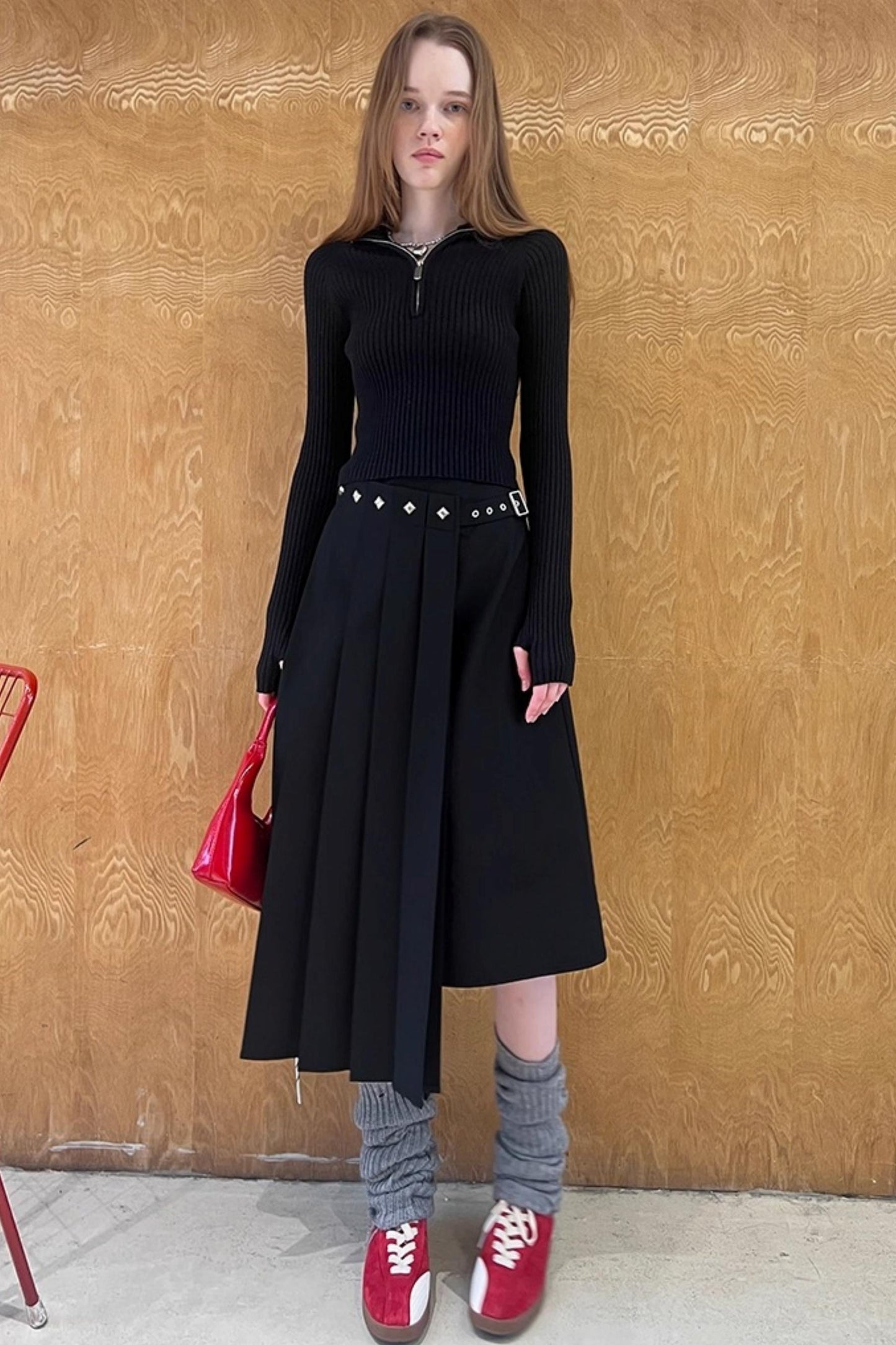 Stand-Up Collar Bottom Sweater