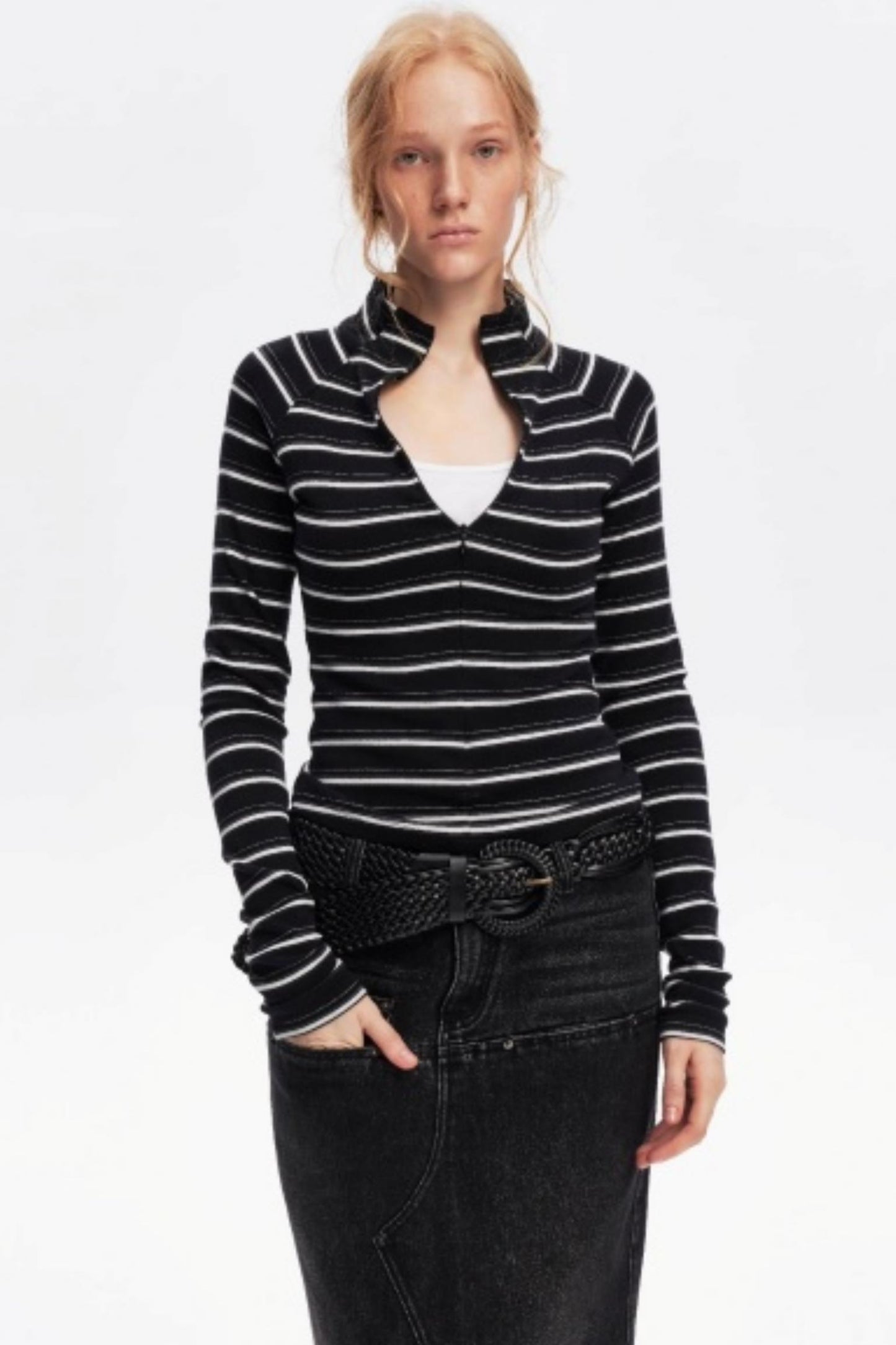 Vintage Striped Slim Knit Top