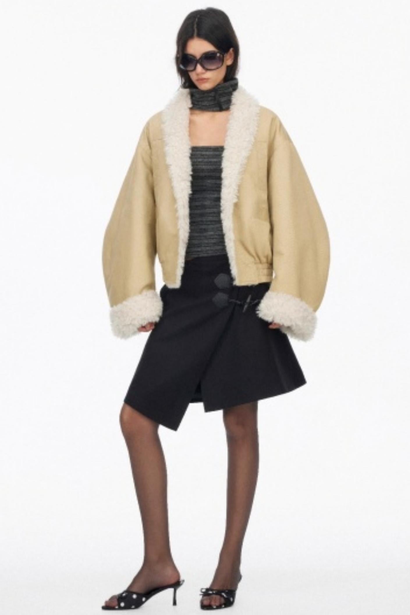 Irregular Toggle Button Skirt