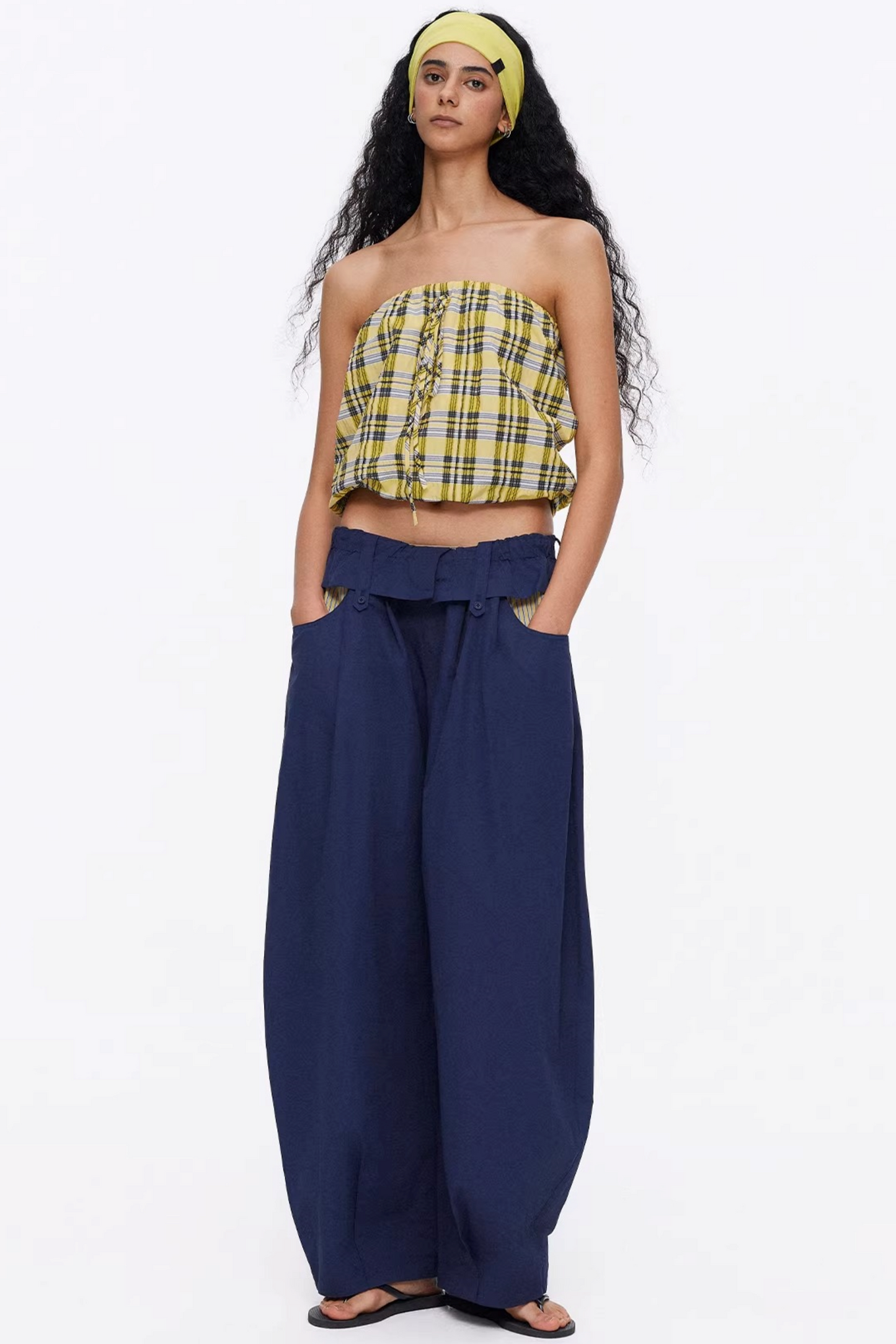 Lightweight Striped Tie-Front Top