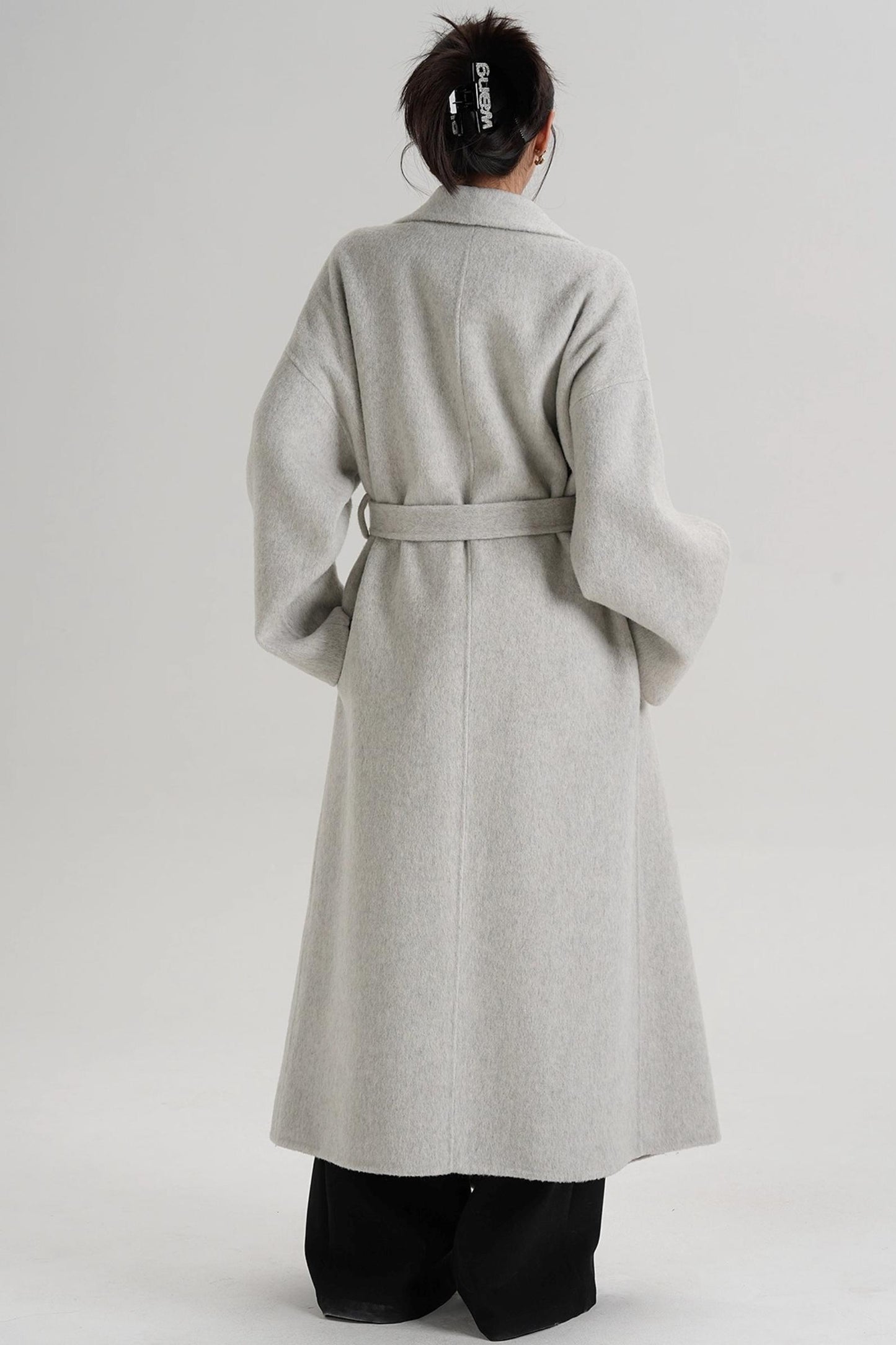 Large Lapel Long Wool Coat