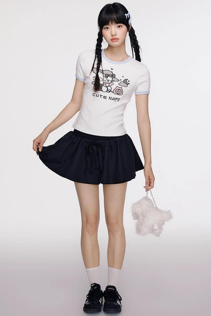 Original Cartoon Print Crop Top