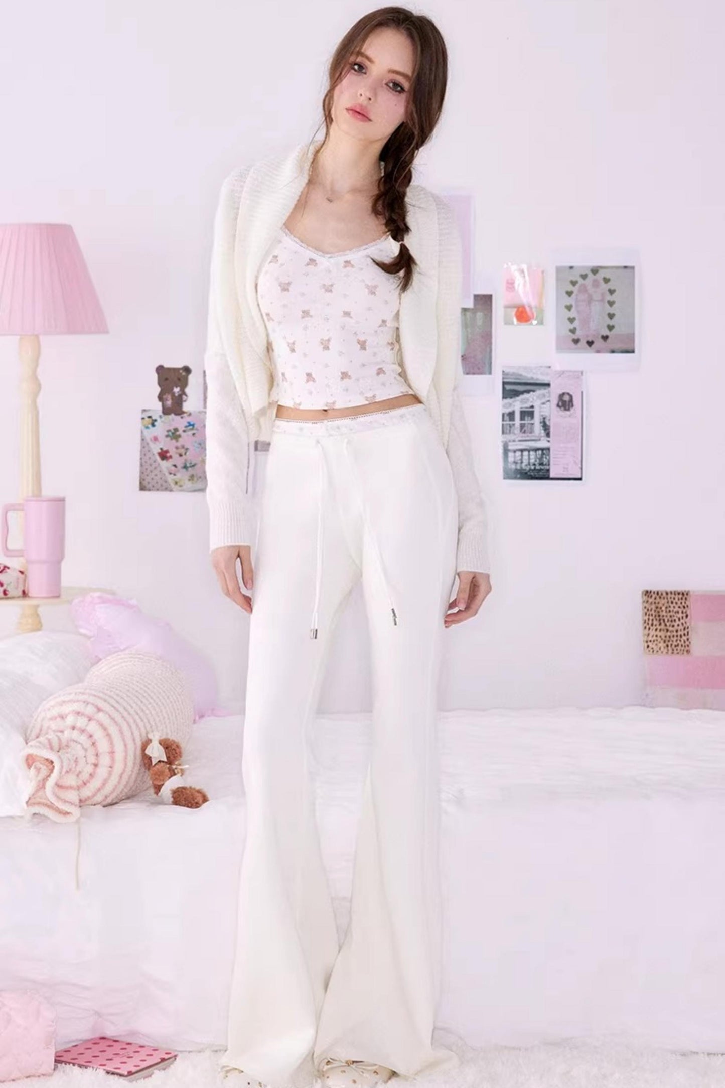 Bear Print Sweater Suspender Set-Up