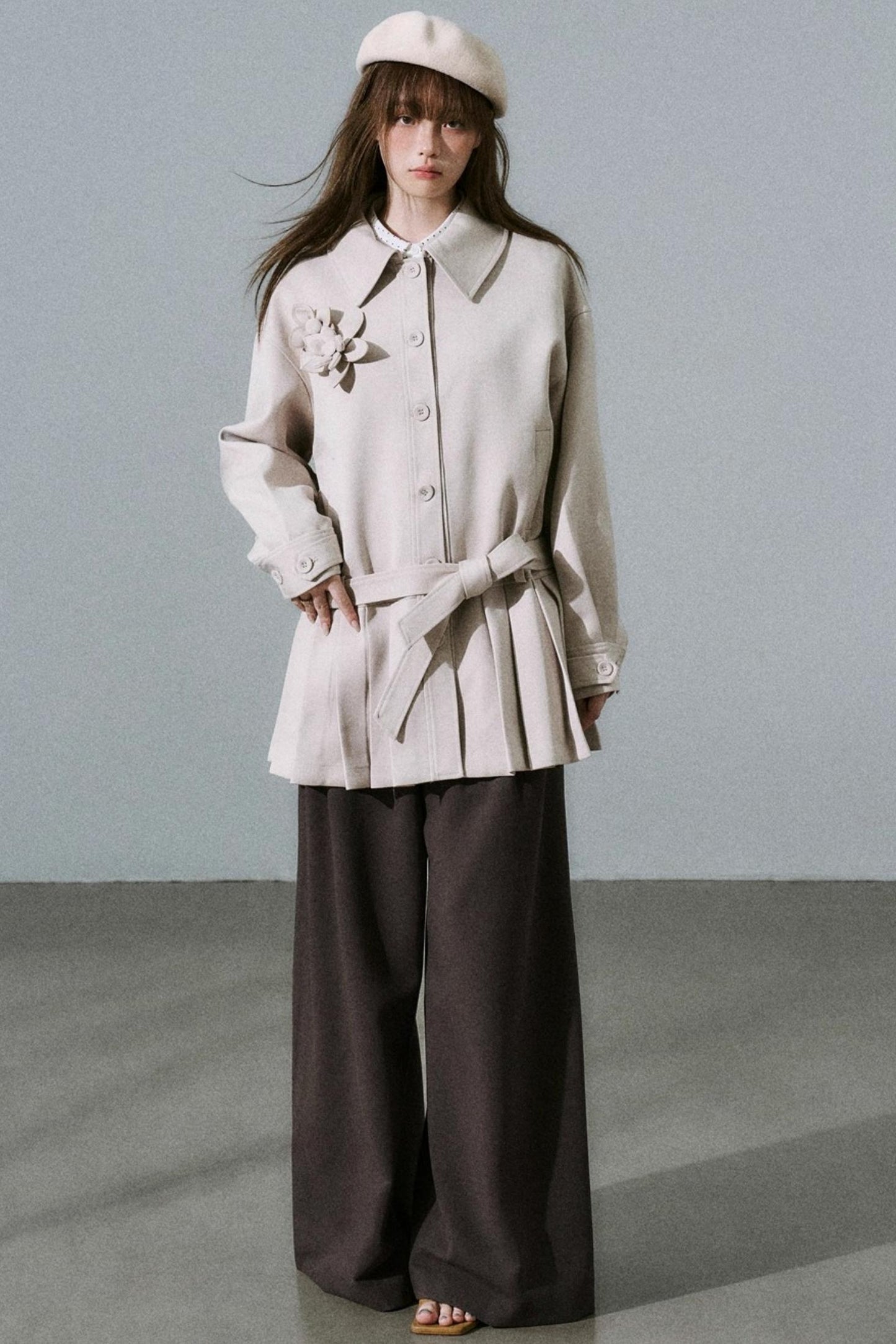 Forest Tencel Wool Trench Coat