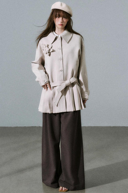 Forest Tencel Wool Trench Coat