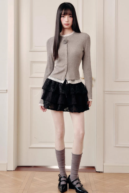 Flower Knit Cardigan