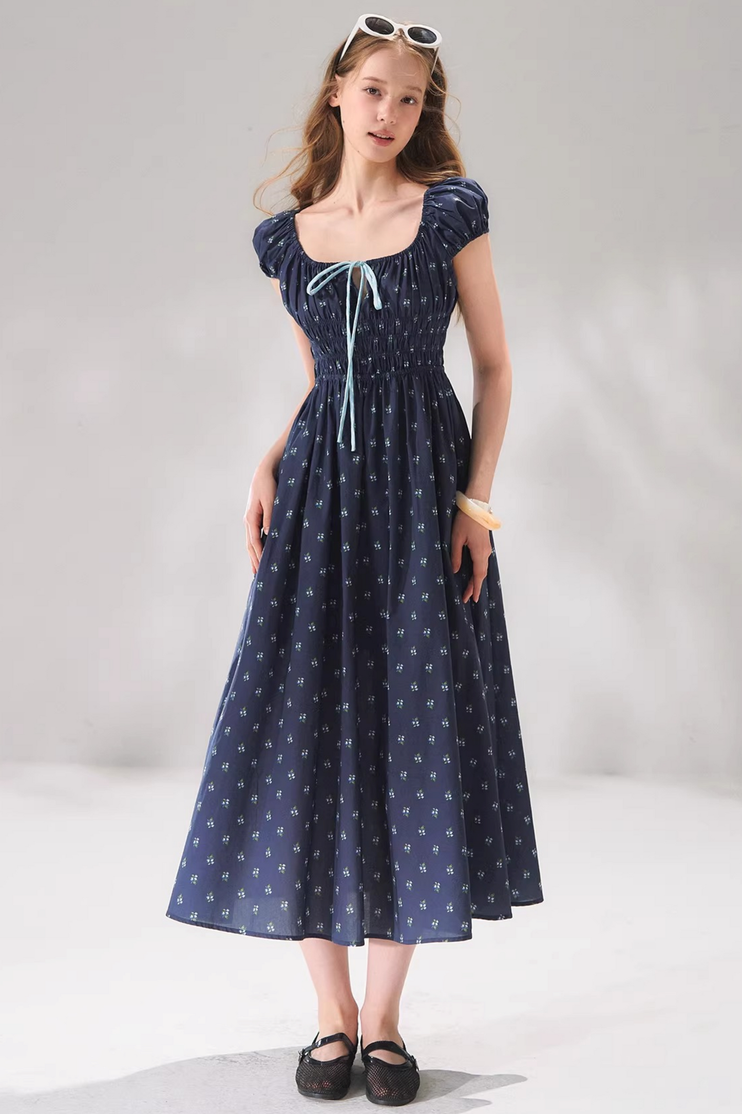Floral Bow Long Dress