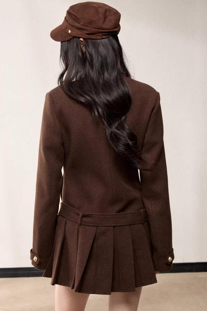 Stand-Up Collar Woolen Coat