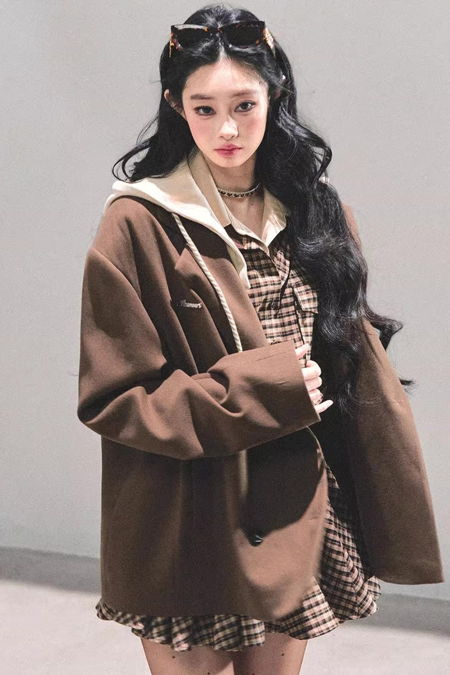 Plaid Two-Piece Winter Dress Set-Up