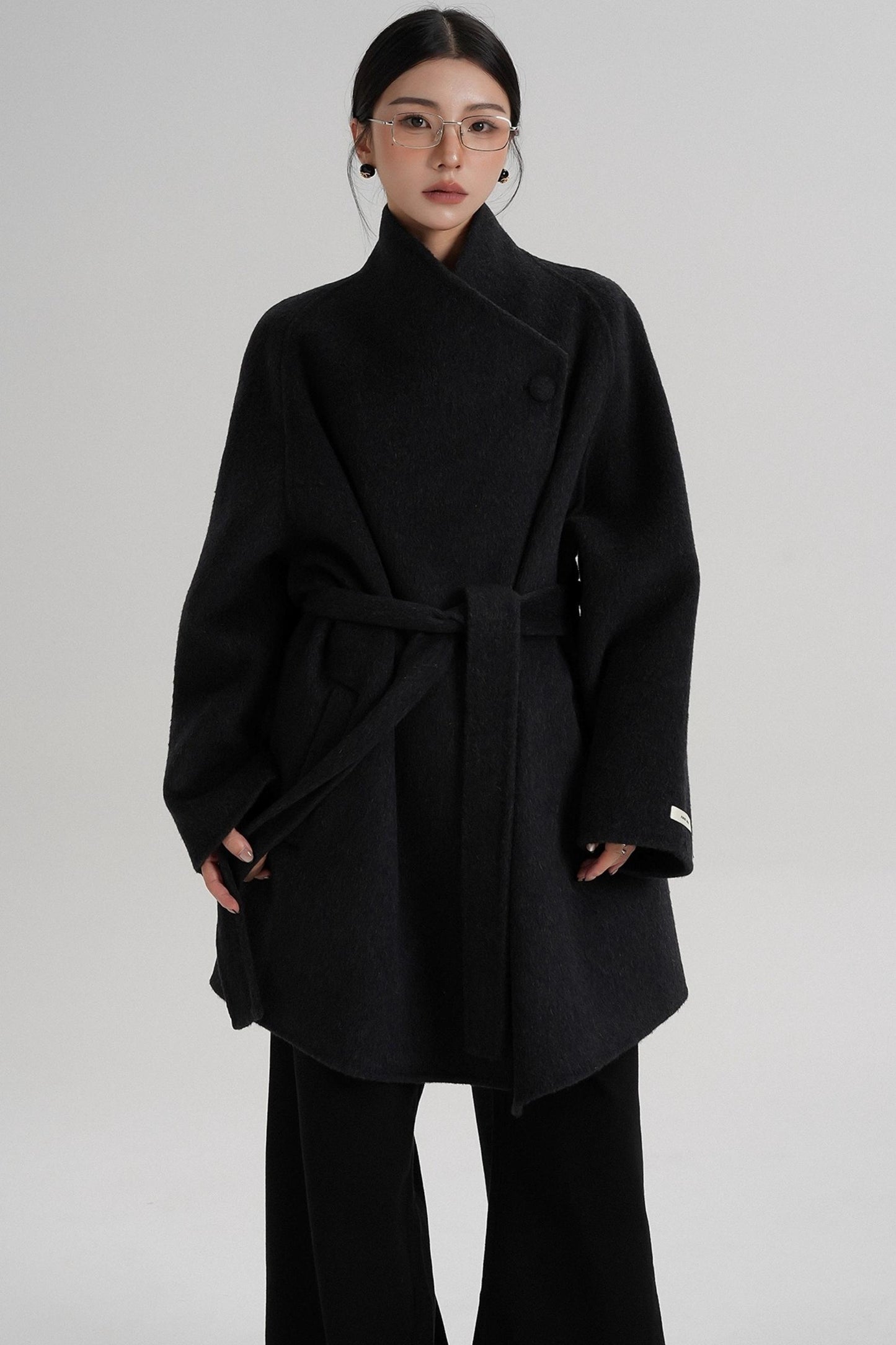 Cross-Body Wool Coat