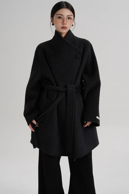 Cross-Body Wool Coat