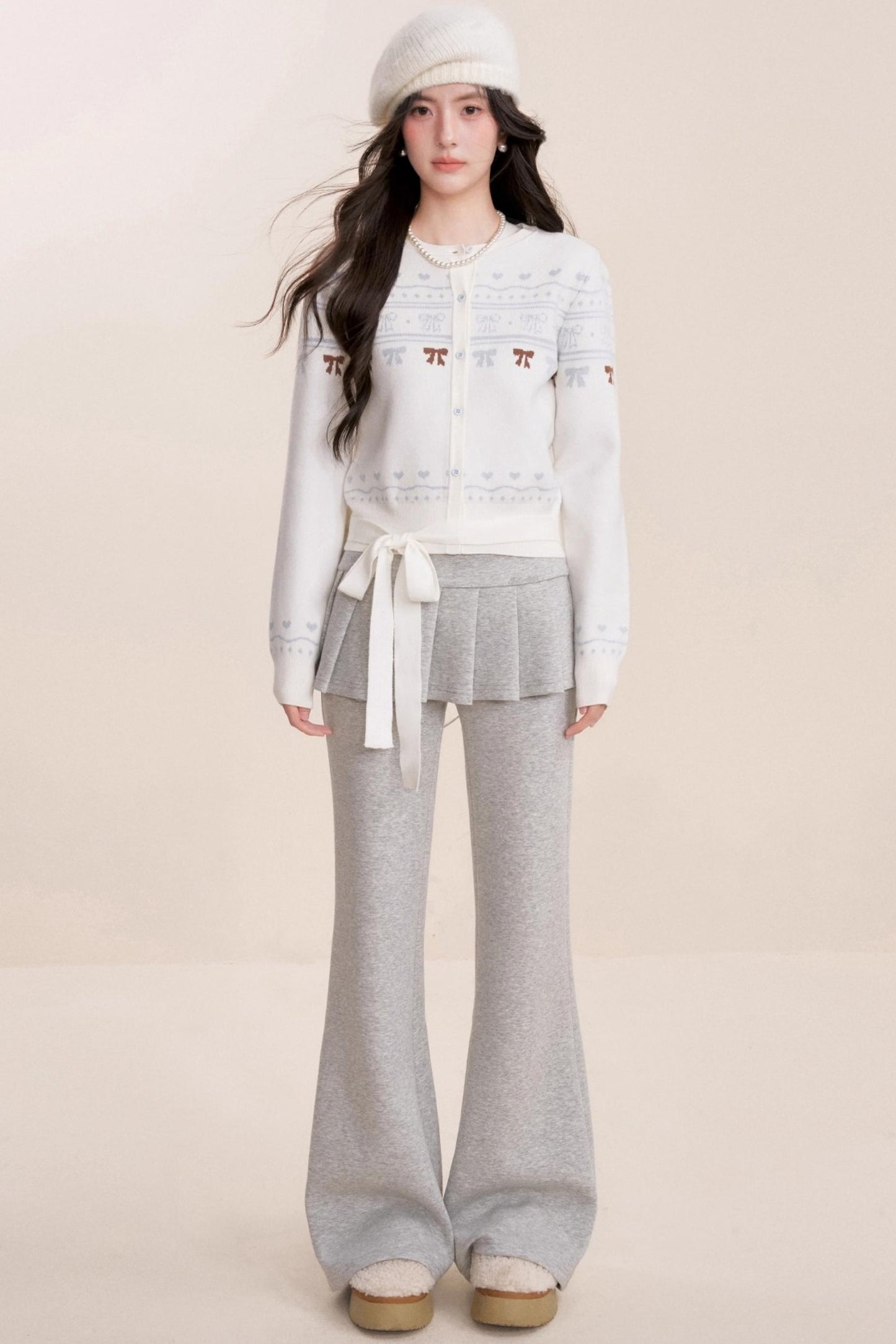 Pure Hand-Painted Jacquard Crew Neck Sweater