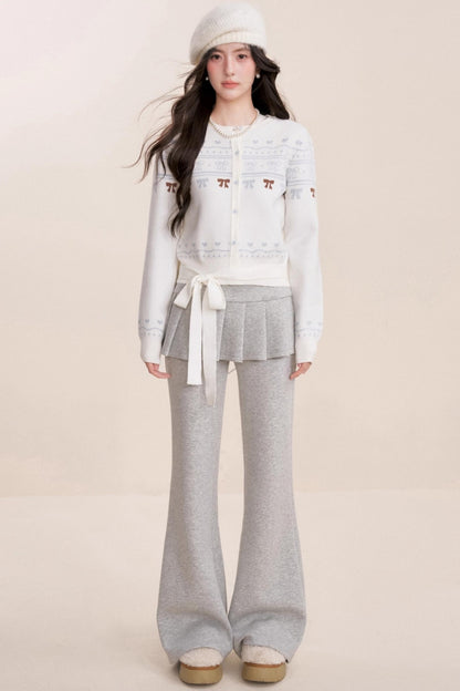 Pure Hand-Painted Jacquard Crew Neck Sweater