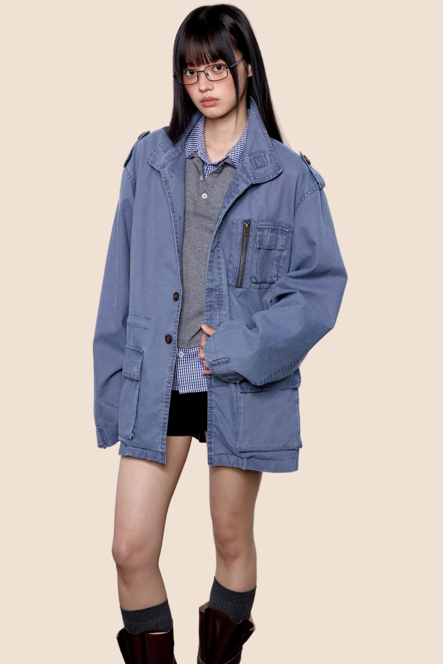 Vintage Cargo Zip Jacket