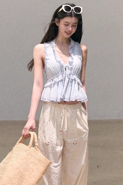 Embroidered Pure Cotton Pants