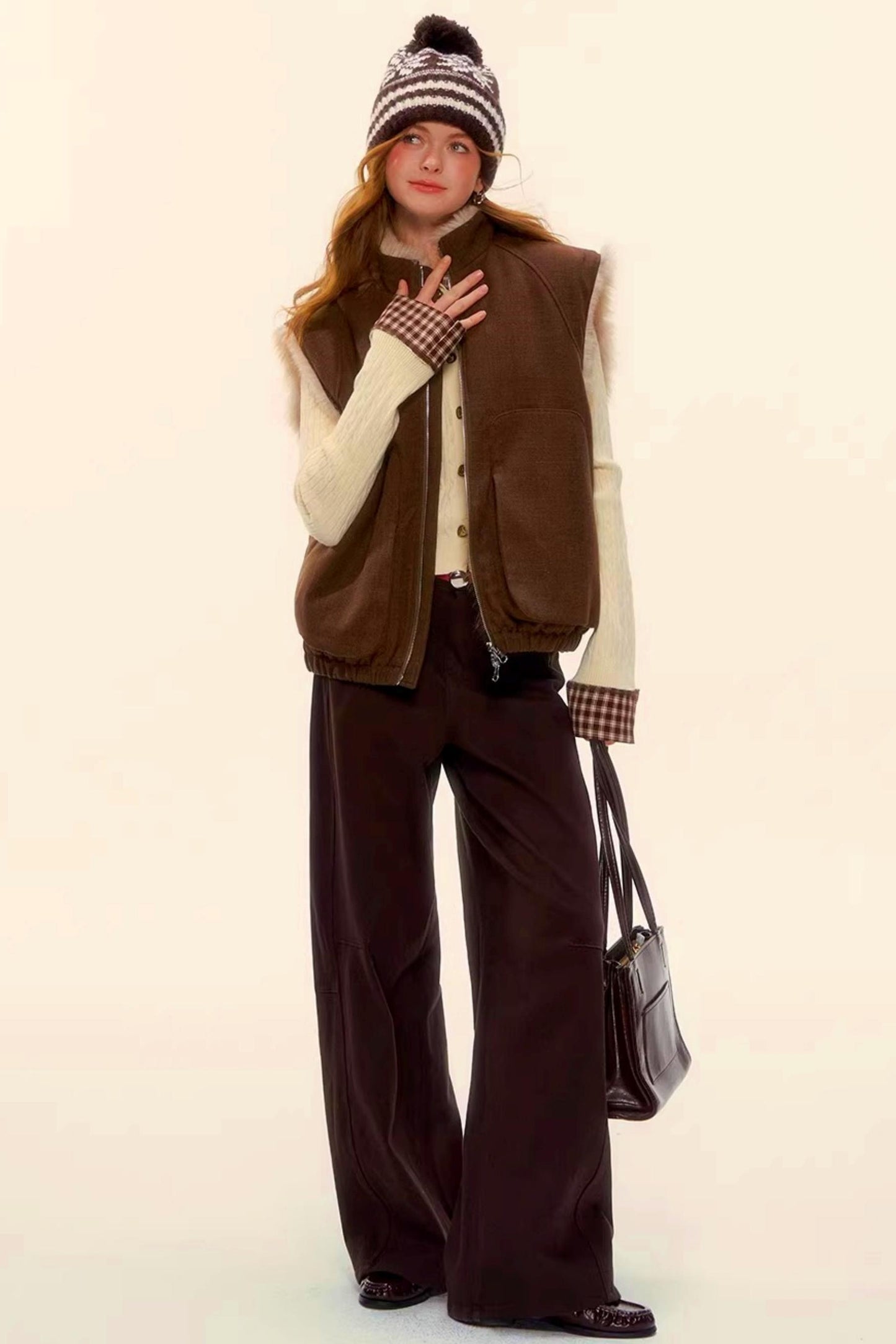 Raw Leather Trim Jeans