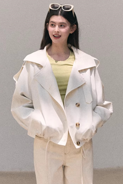 Contrast Embroidered Ruched Top