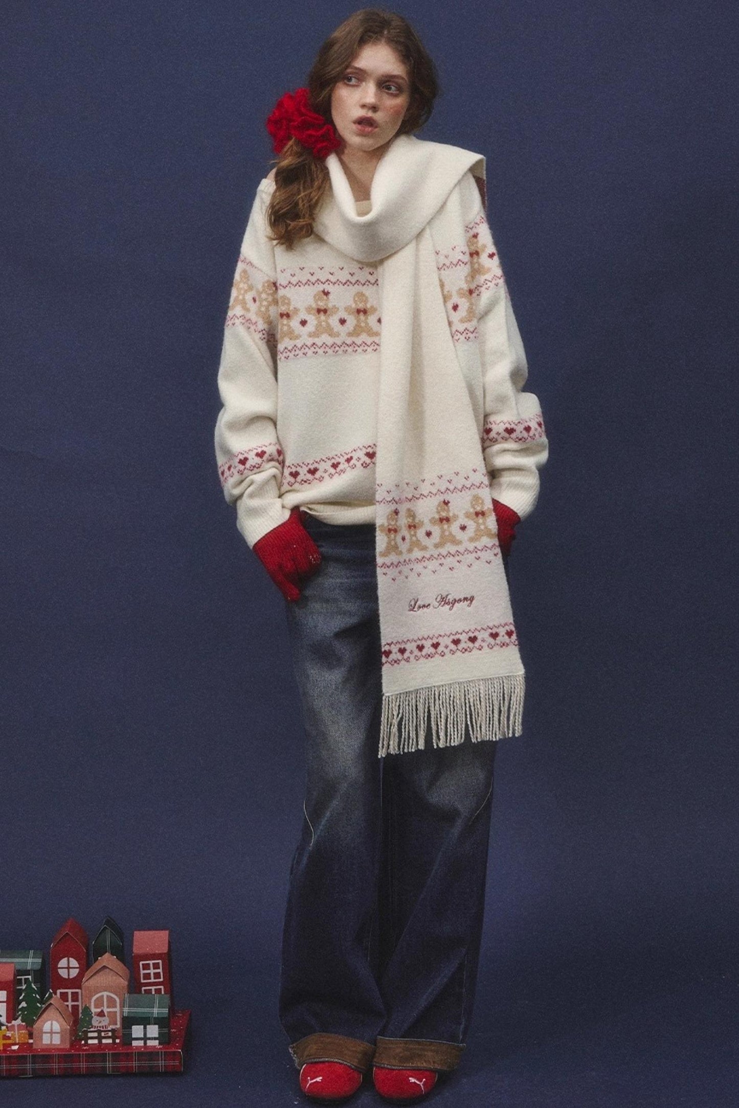 Gingerbread Man Fair Isle Sweater Set