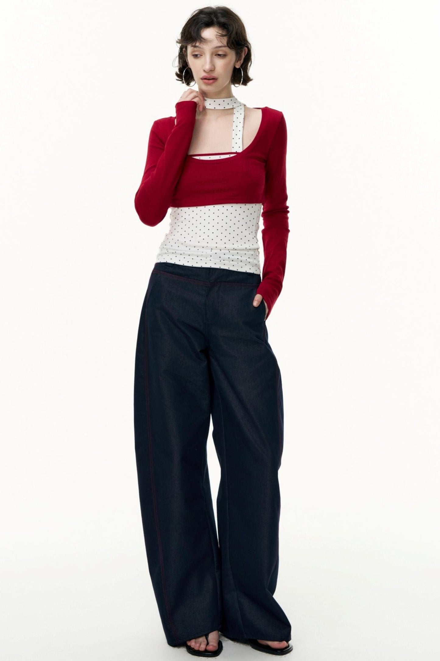 Salt Tea Polka Dot Striped Smock Set