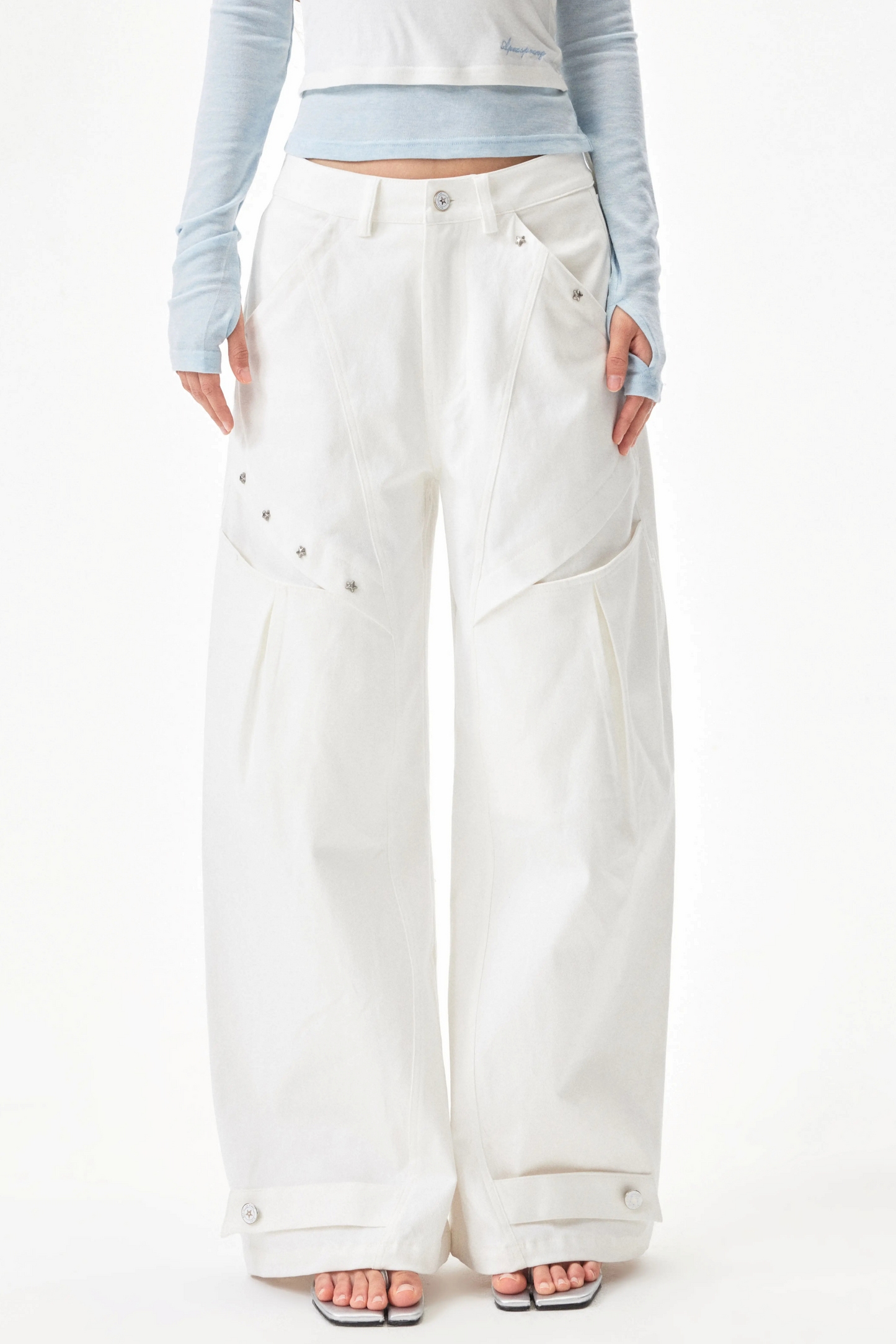 Star Rivet Deconstructed Pants