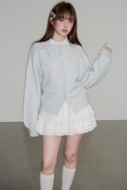 Moonlight Silhouette Sweet Wool Cardigan