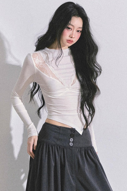 Lace Pure Desire Sexy Knitted T-Shirt