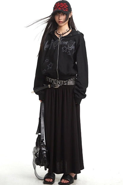 Lazy Zipper Hooded Jacket