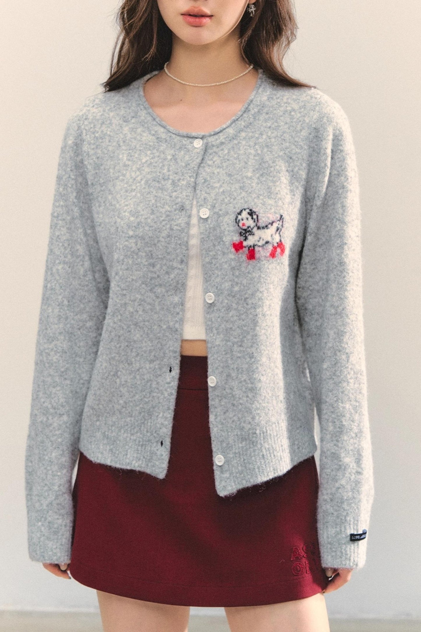 Soft Glutinous Dalmatian Jacquard Cardigan