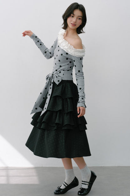 Vintage White Flower Puffy Skirt