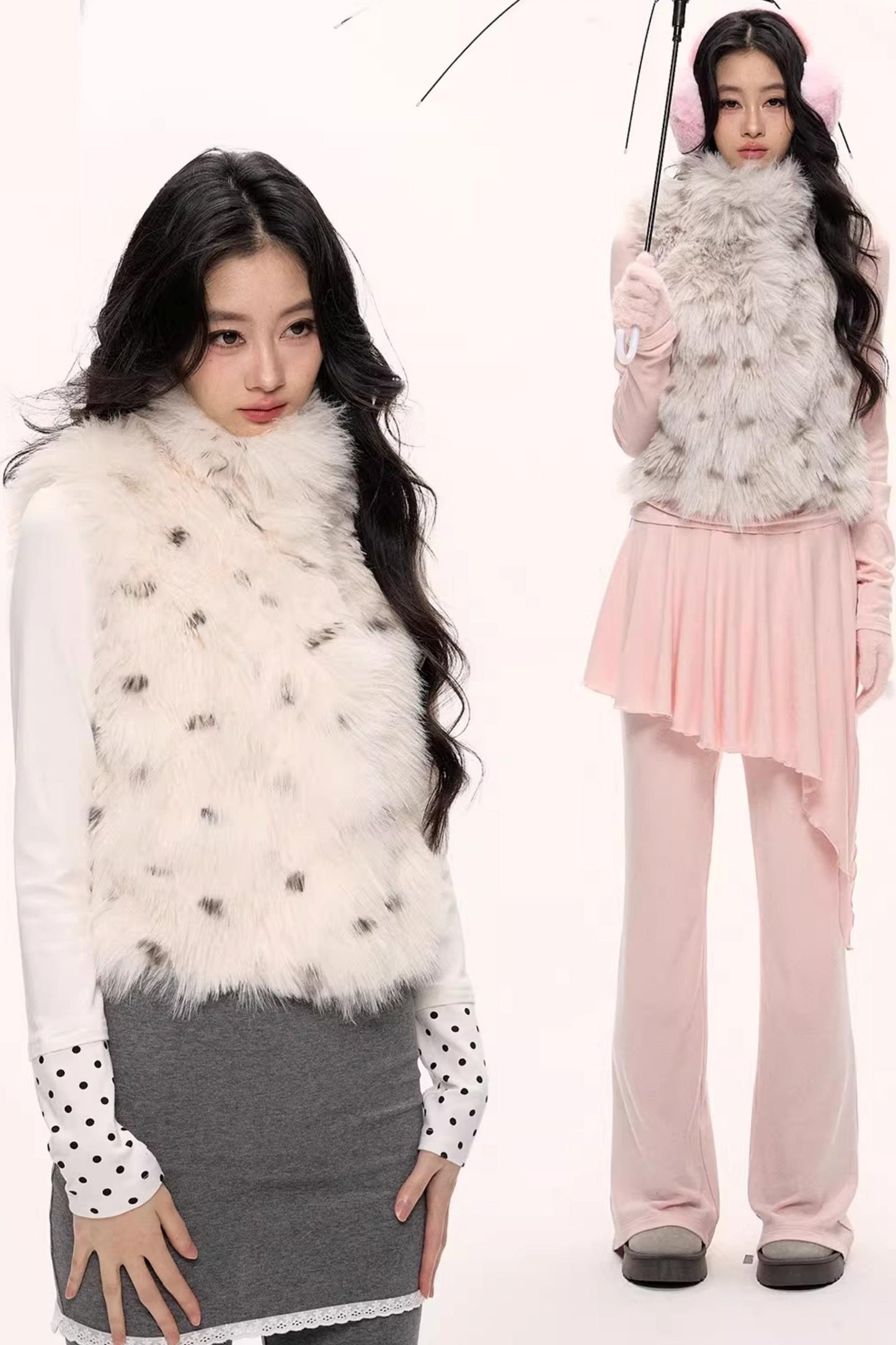 Fluffy Leopard Magic Fur Vest Jacket